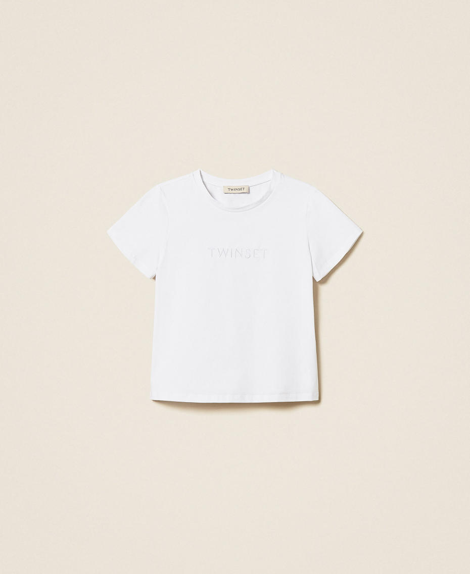 T-shirt regular avec logo brod&eacute; Off White Fille 261GJ2252_00526_S0