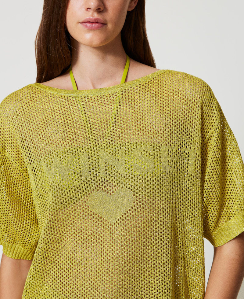 Pull en filet avec logo Yellow Plum Femme 251LB3QAA_12124_04