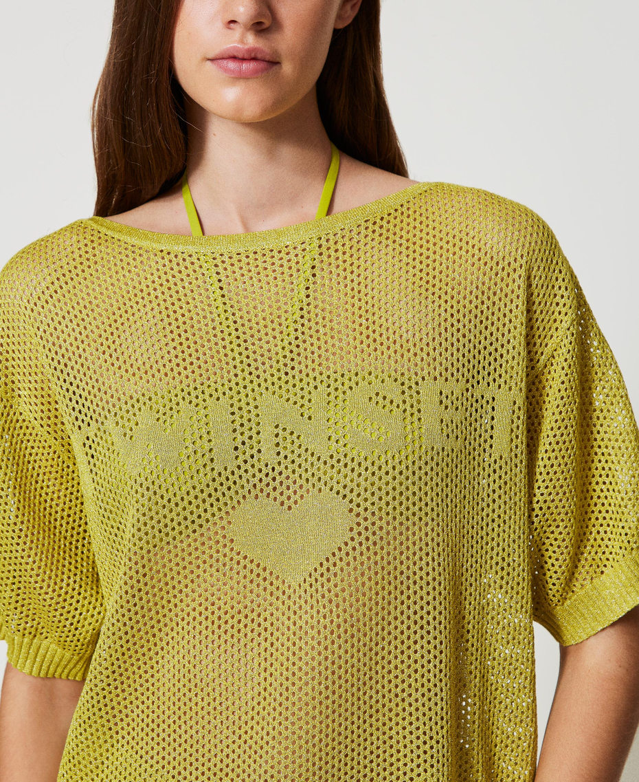 Pull en filet avec logo Yellow Plum Femme 251LB3QAA_12124_04