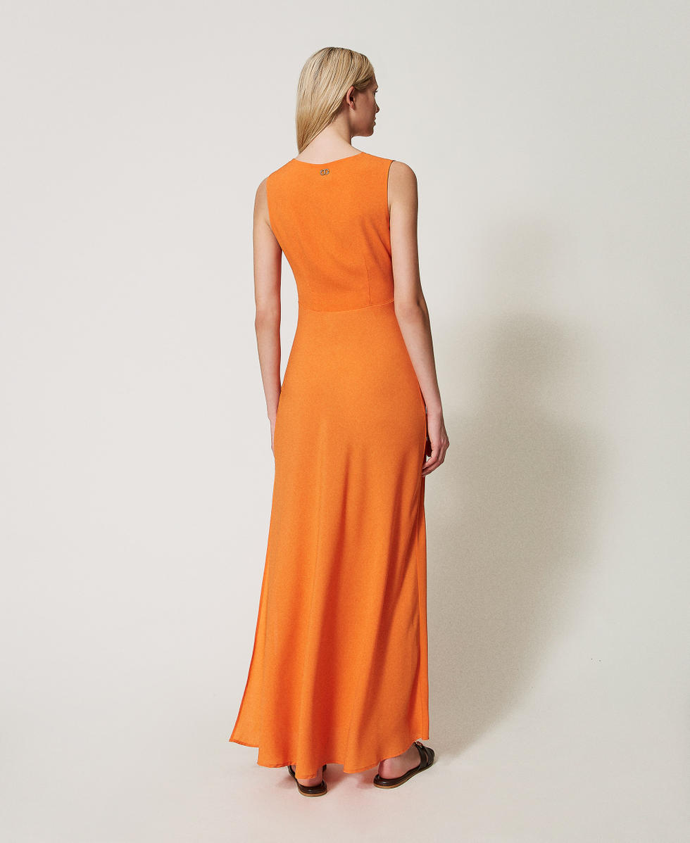 Robe longue ajust&eacute;e avec drap&eacute; Orangine Femme 251TF2062_01865_03