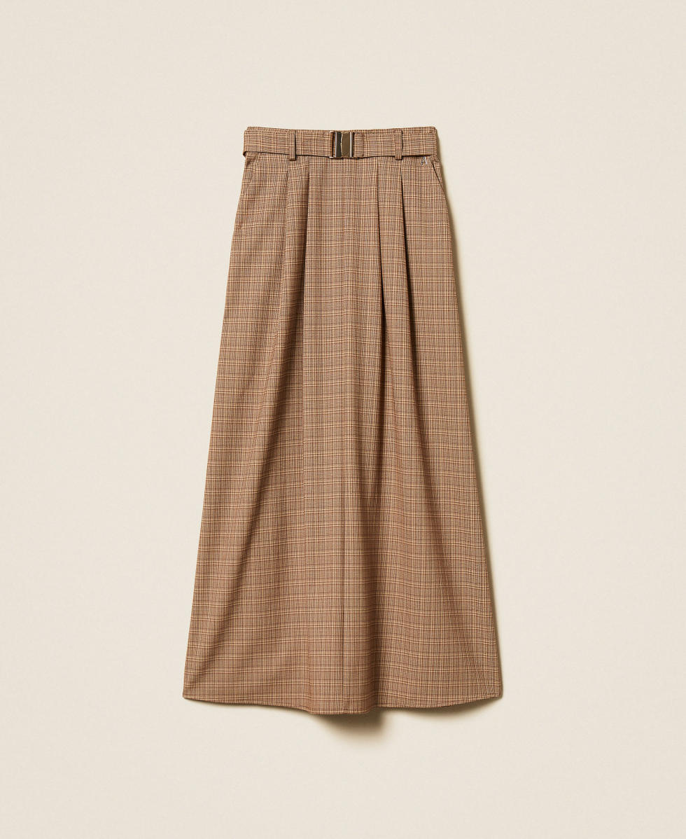 Long glen plaid skirt
