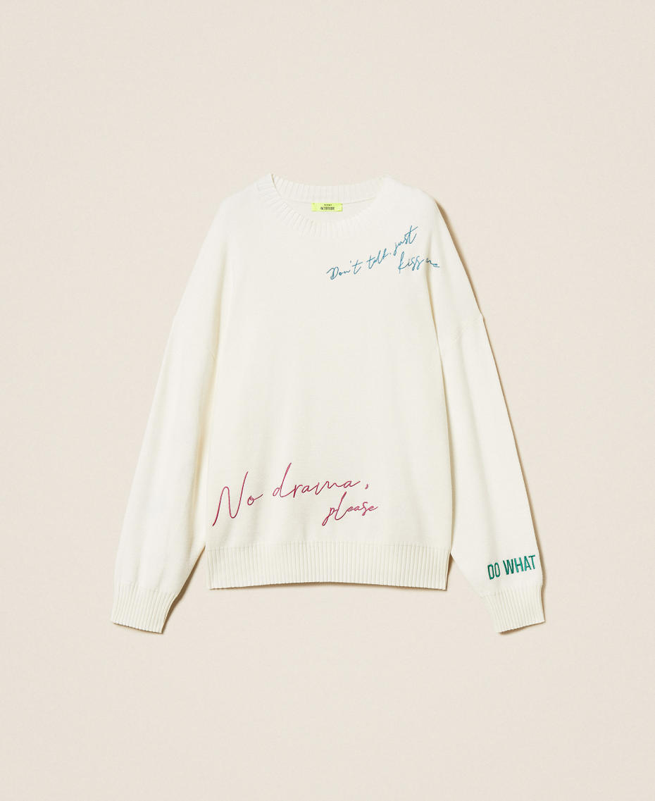 Jersey MYFO con bordado multicolor Blanco "Papers" Mujer 252AQ3070_00840_S0