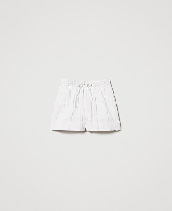 Shorts in misto lino rigato