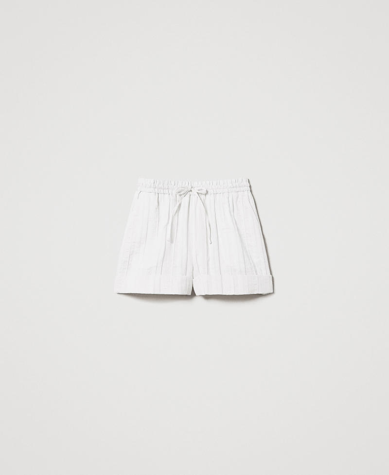 Shorts in misto lino rigato Bianco Neve Donna 251TT2142_00282_S0