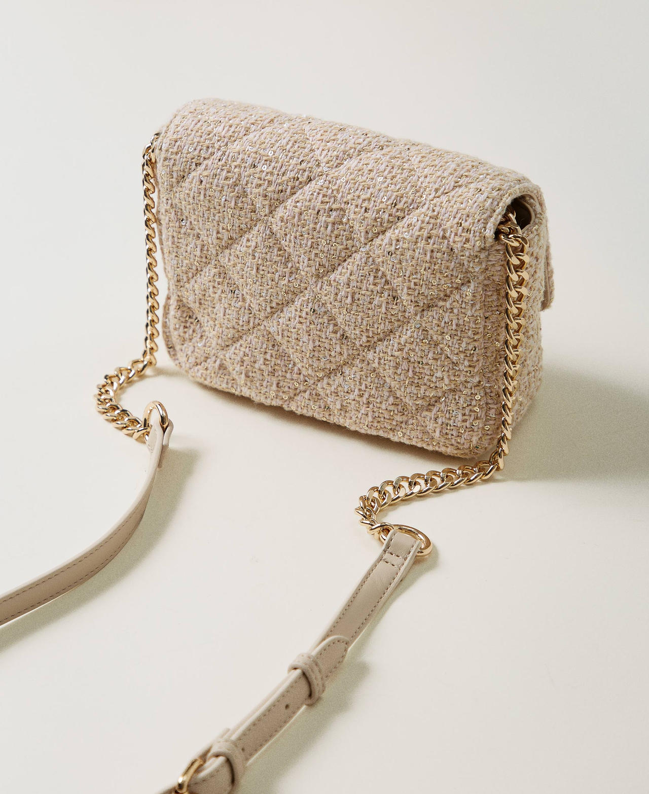 Borsa a tracolla ‘Audrey’ piccola jacquard Delicate Beige Donna 251TB7481_12140_03