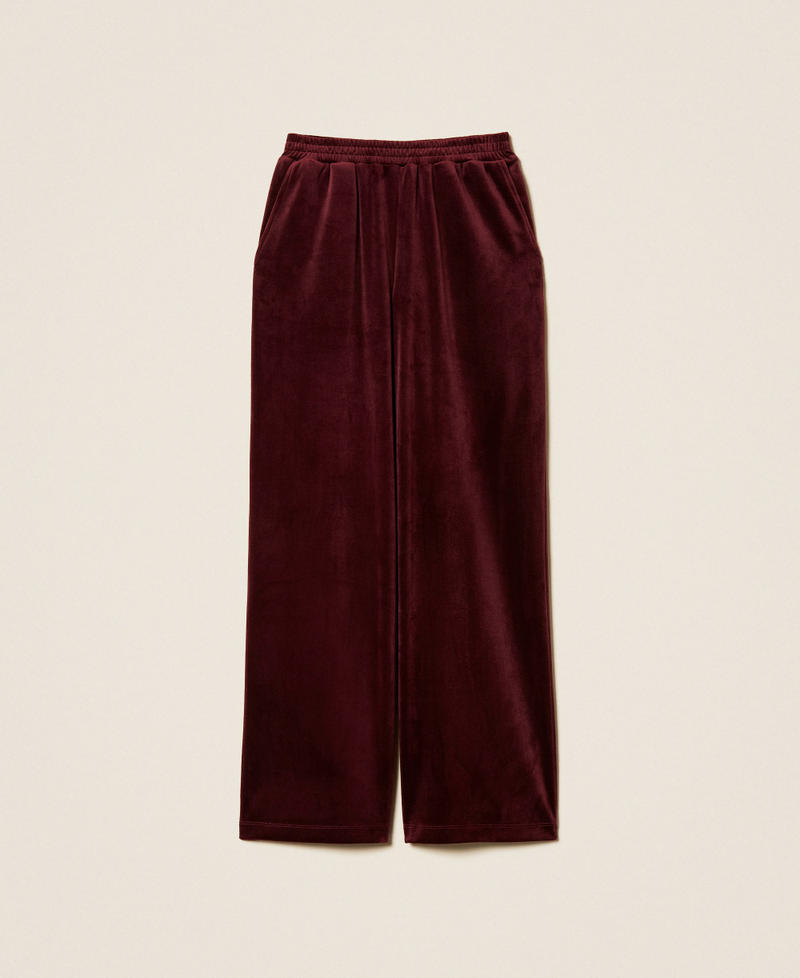 Wide chenille trousers Red Wine Woman 252LL2KEE_12818_S0