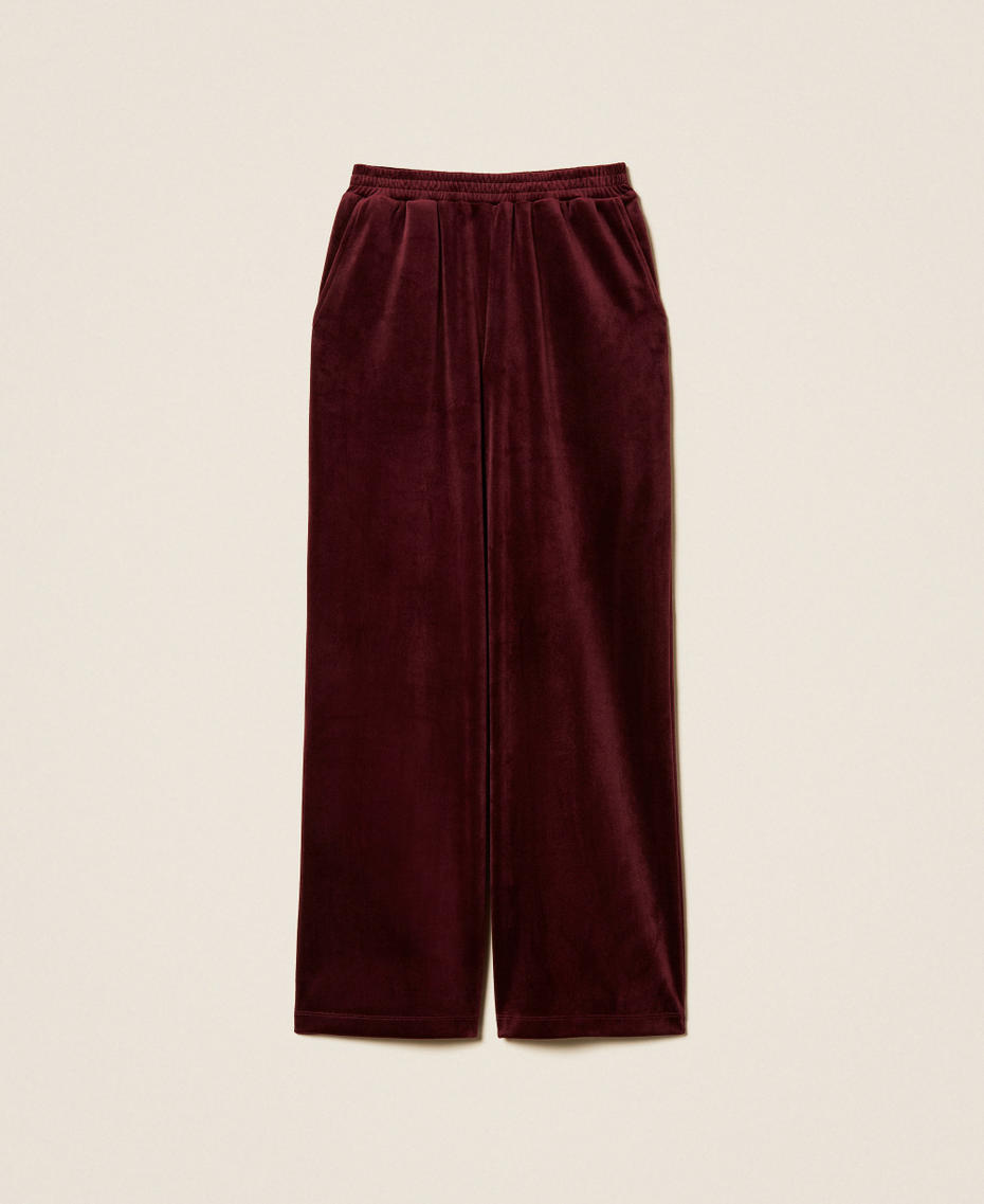 Wide chenille trousers Red Wine Woman 252LL2KEE_12818_S0