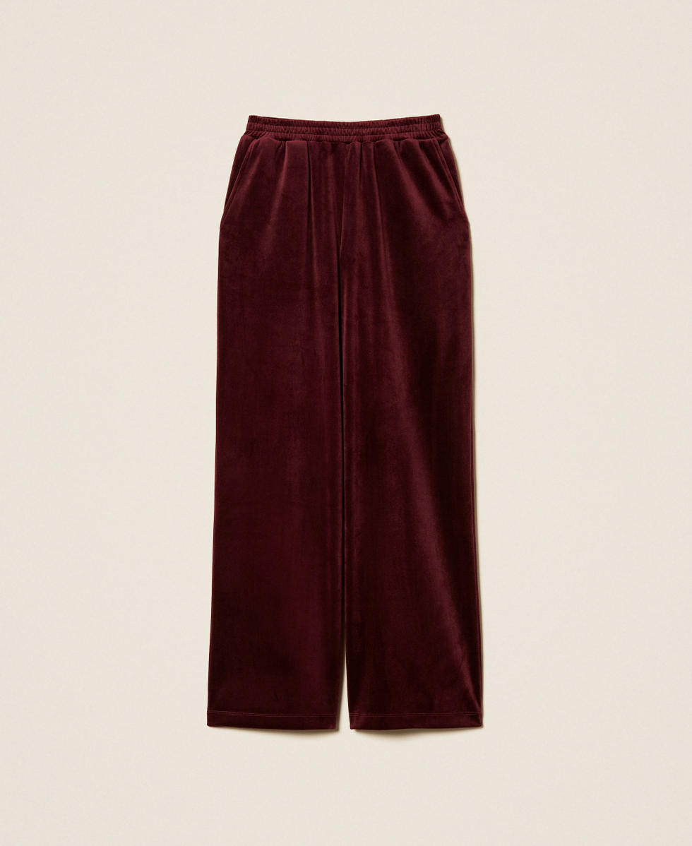 Wide chenille trousers Red Wine Woman 252LL2KEE_12818_S0
