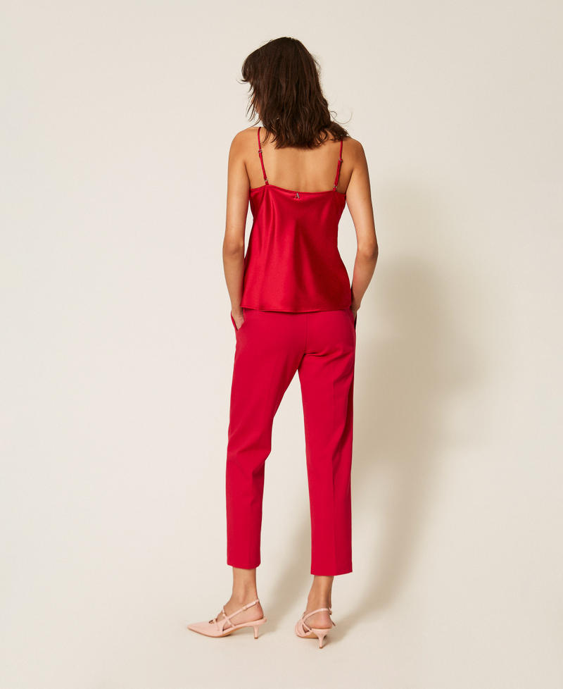 Cigarette trousers with slits Magenta Red Woman 261AP2148_13160_02