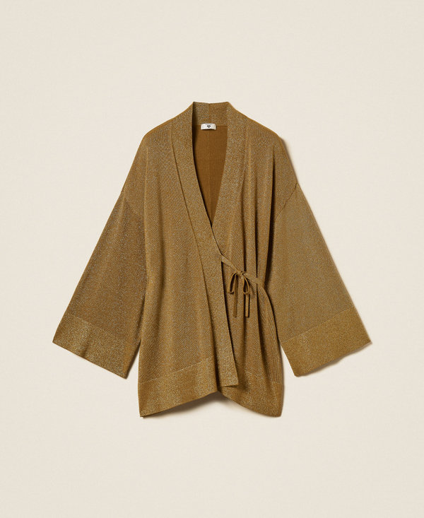Kimono-style cardigan with lurex