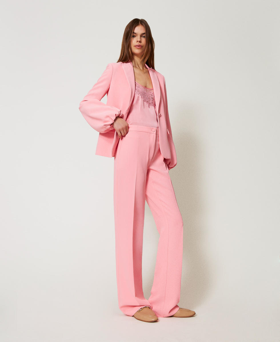 Cr&ecirc;pe flared trousers