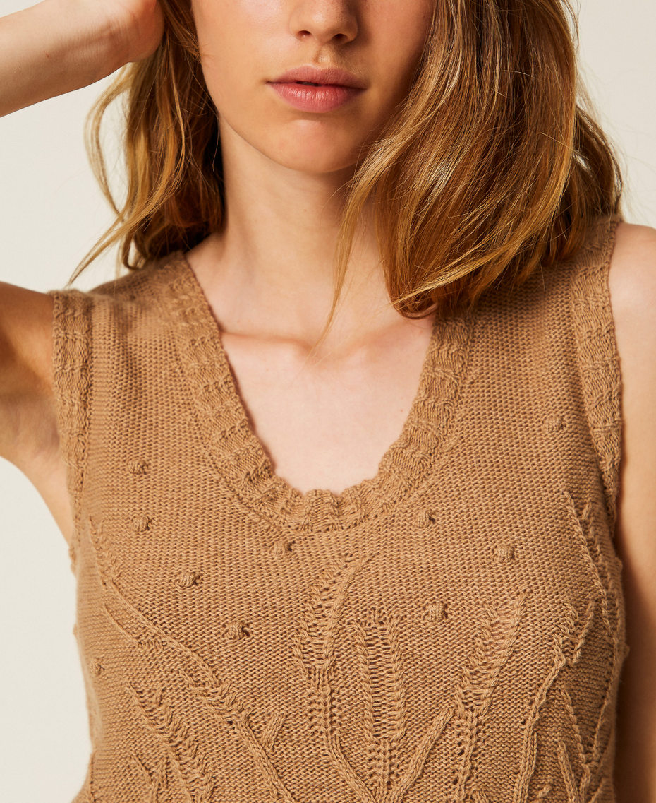 Top aus Treeblend-Garn Tobacco Brown Frau 252TP3333_11272_04