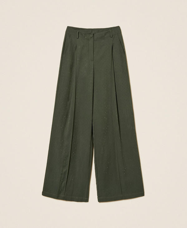 Twill trousers with studs