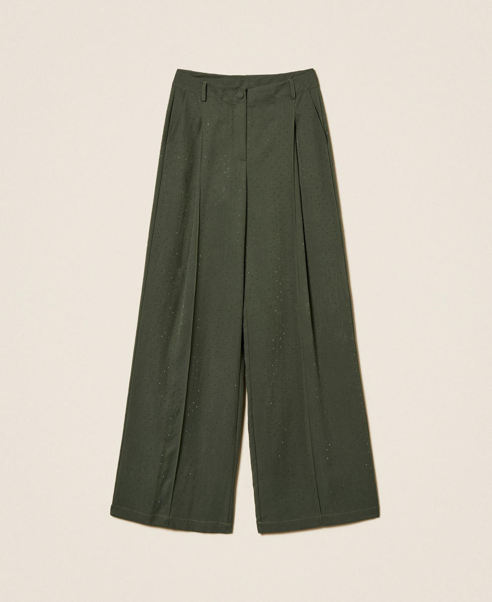 Twill trousers with studs