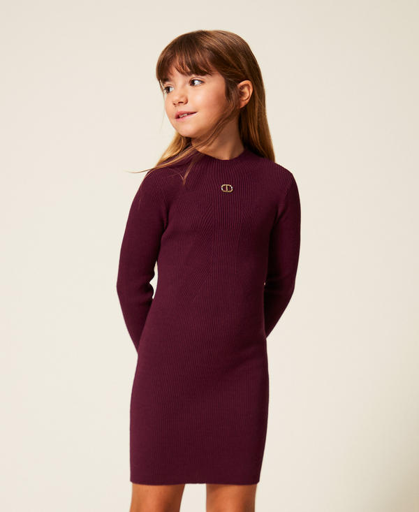 Girls' ribbed knit short dress