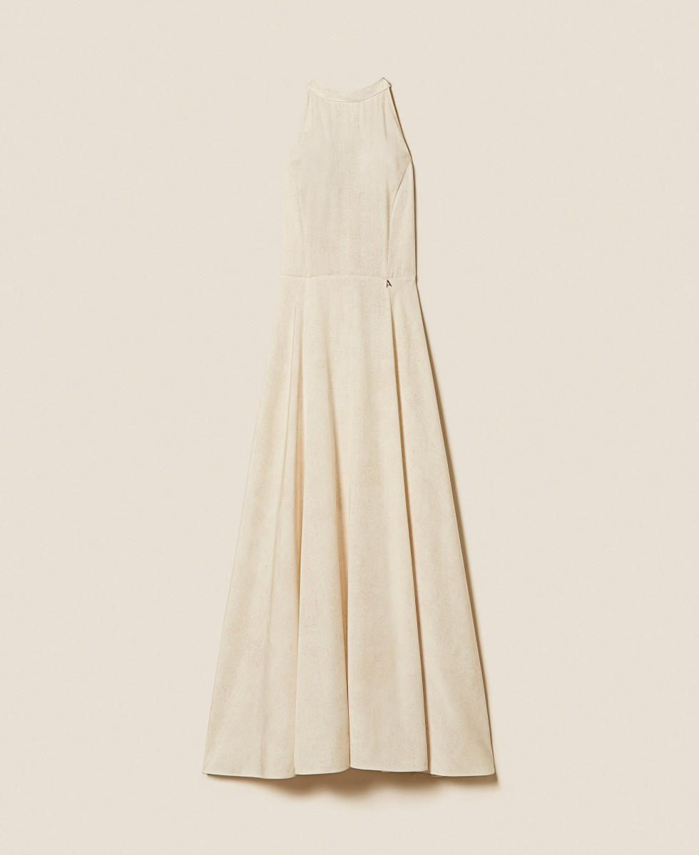 Long halter dress with print