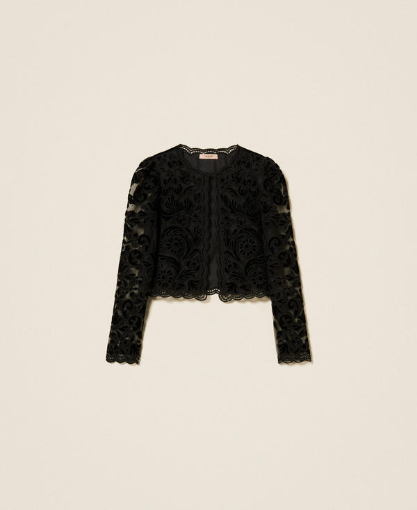 Tulle jacket with embroidery