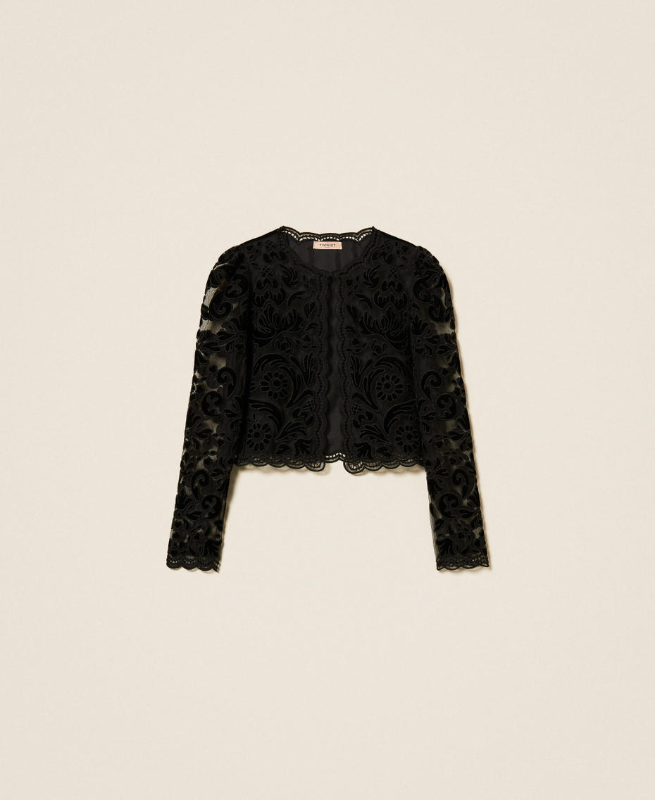 Tulle jacket with embroidery Baroque/Black Embroidery Woman 252TT2090_12894_S0