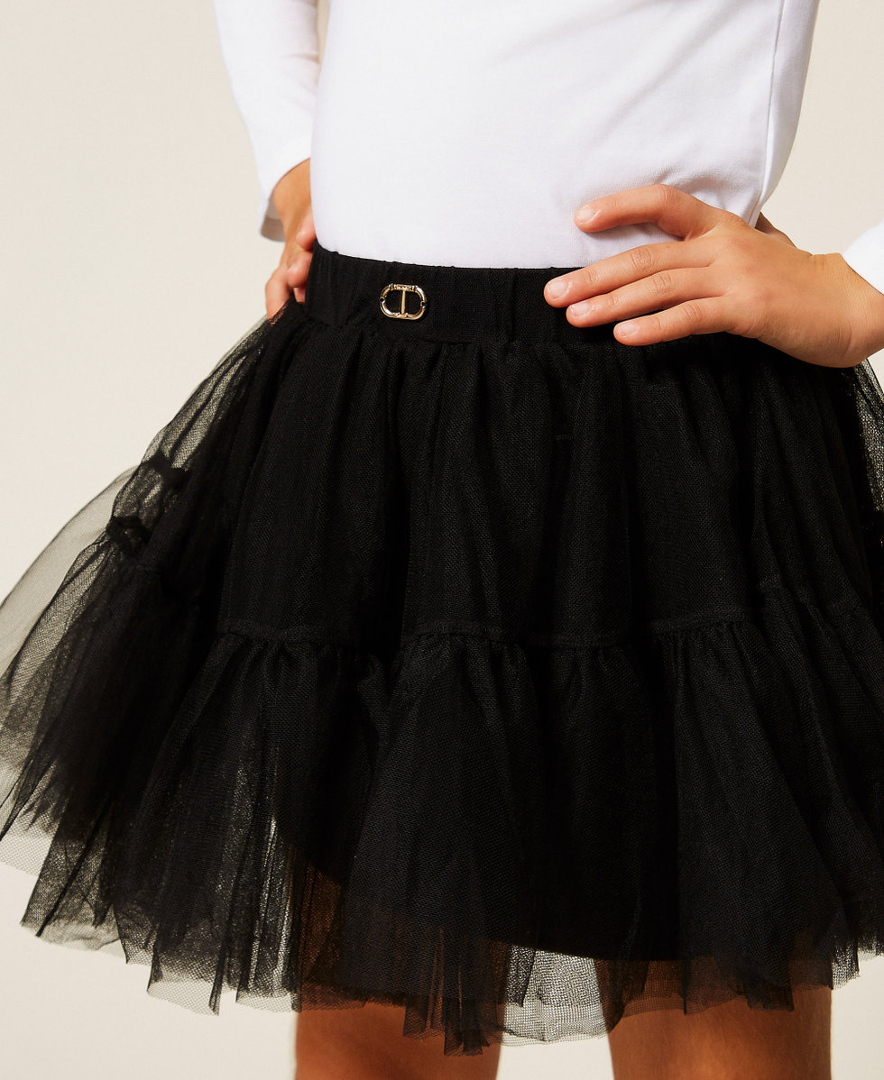 jupe Tutu En Maille Tricot Fine Noire À Franges | Tricots