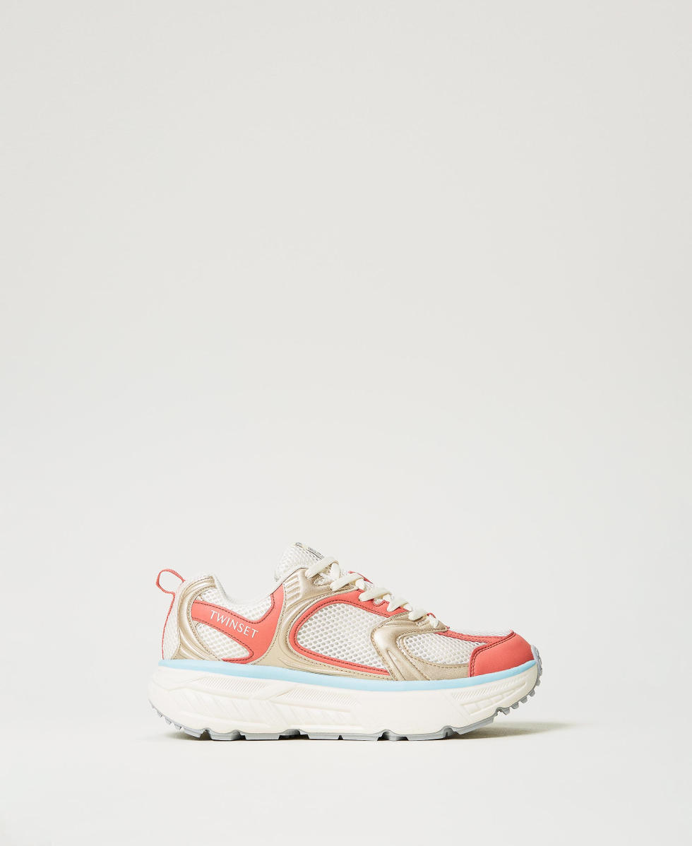 Fessura running trainers Two-tone Optical White/Coralline Woman 251TCP030_12158_01