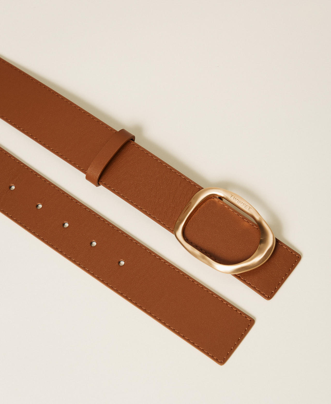 Reversible leather belt with buckle Two tone Land Brown/Winetasting Woman 252TA402A_12675_02