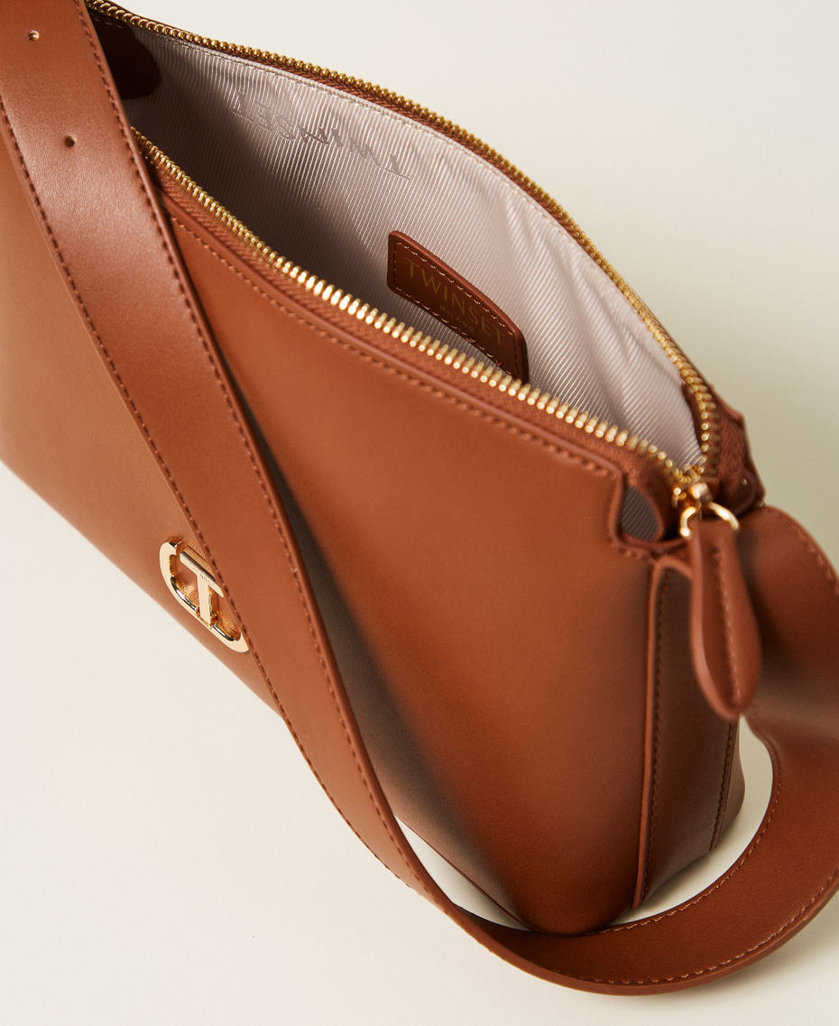 Shoulder bag with logo Leather Brown Woman 252TB7023_00057_04