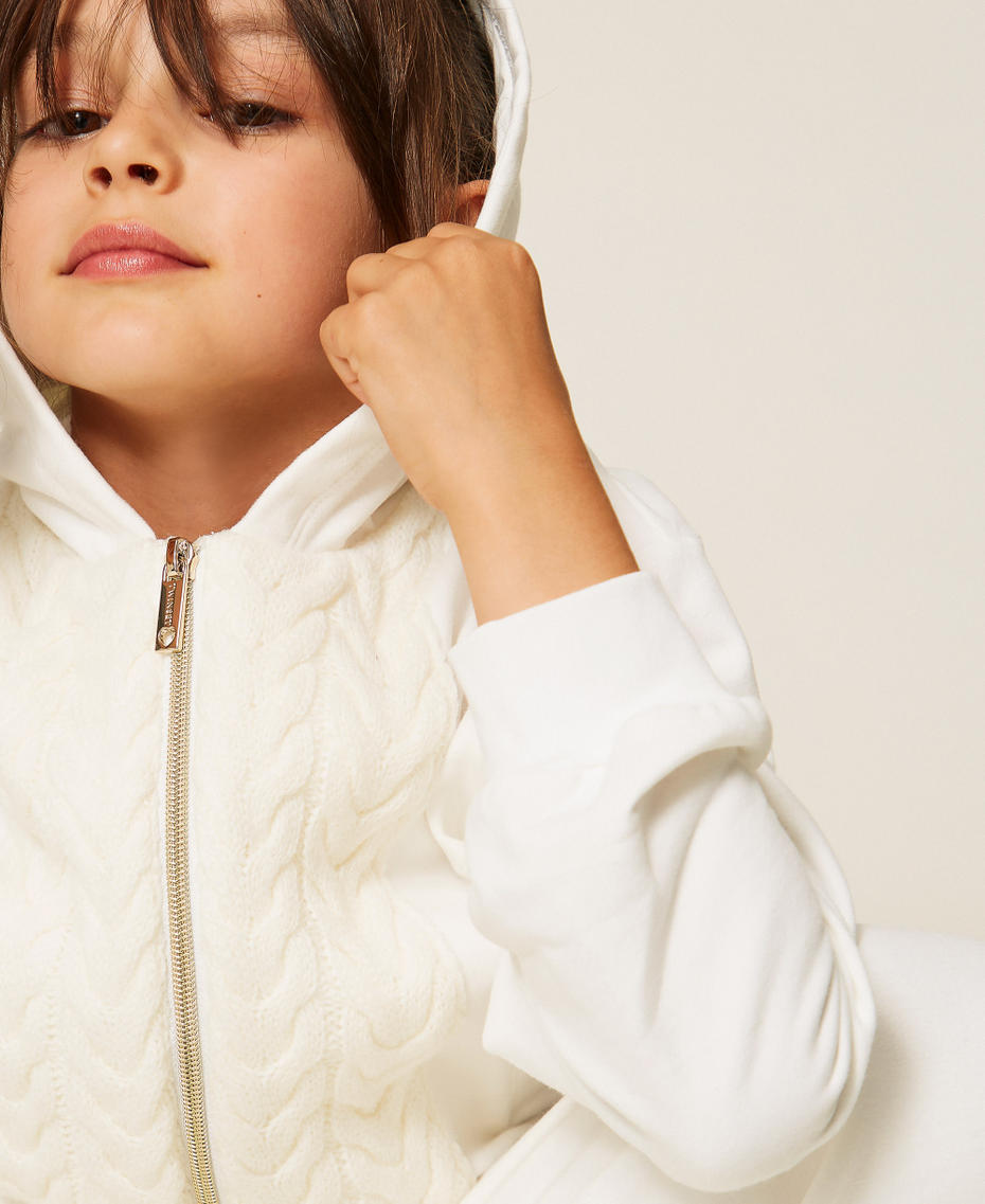 Hoodie with knitted insert White Snow Girl 262GJ2270_00282_04