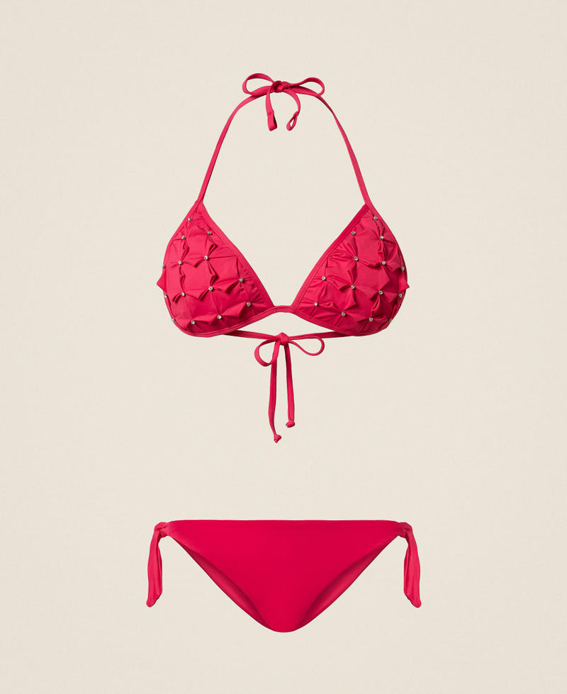 Triangolo da bagno con ricamo e tanga Fuchsia Cyclamen Donna 261LBMB22_13188_S0