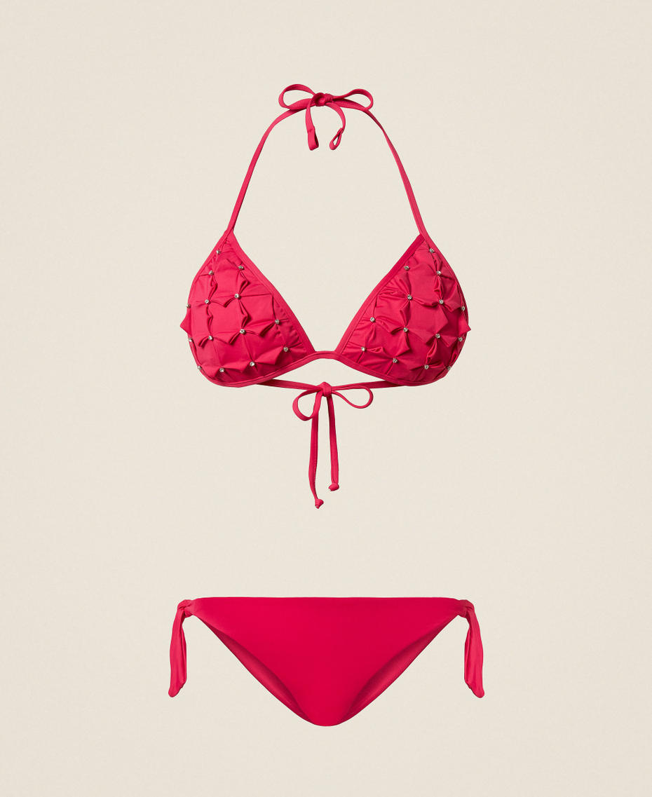 Triangolo da bagno con ricamo e tanga Fuchsia Cyclamen Donna 261LBMB22_13188_S0