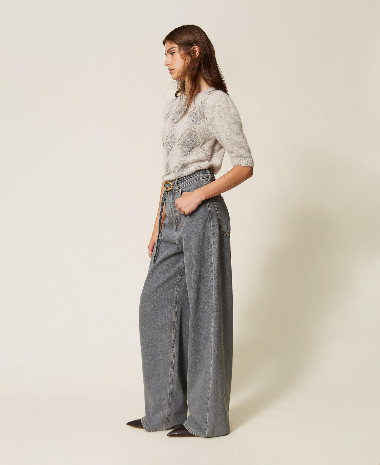 Jean ballon cinq poches Denim Gris Femme 262TT2391_00574_02