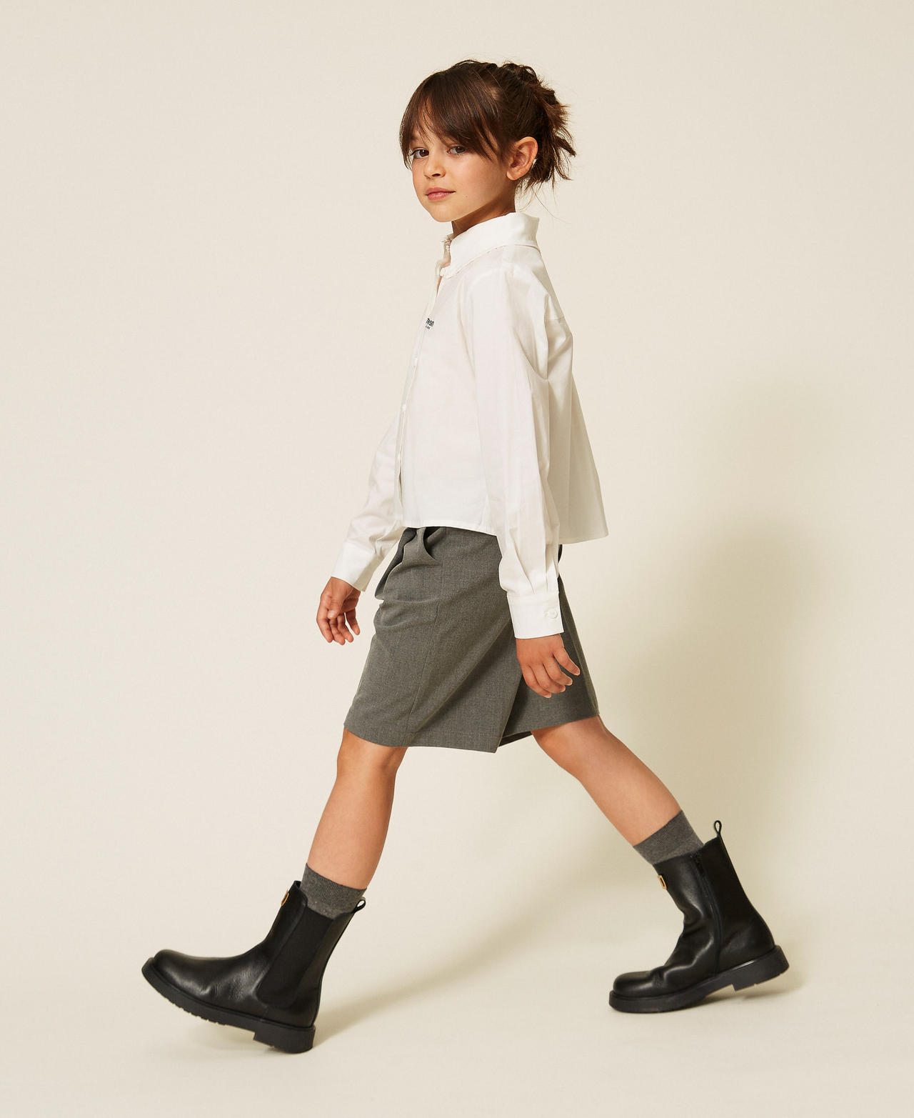 Poplin shirt with embroidered logo Off White Girl 262GJ2170_00526_02