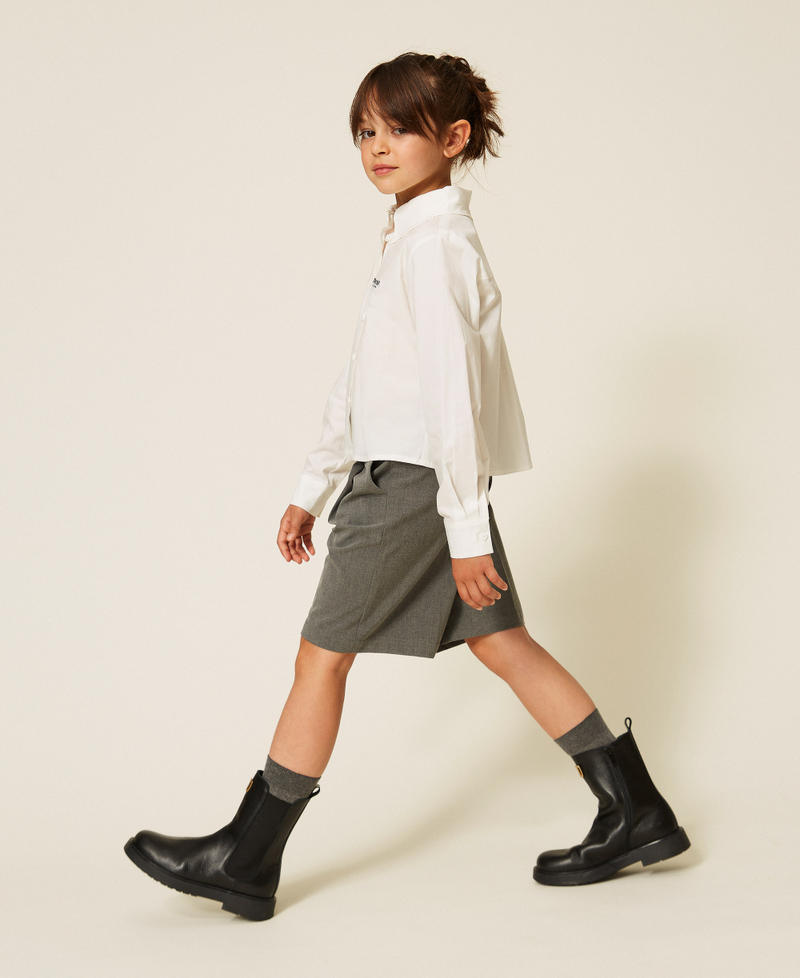 Poplin shirt with embroidered logo Off White Girl 262GJ2170_00526_02