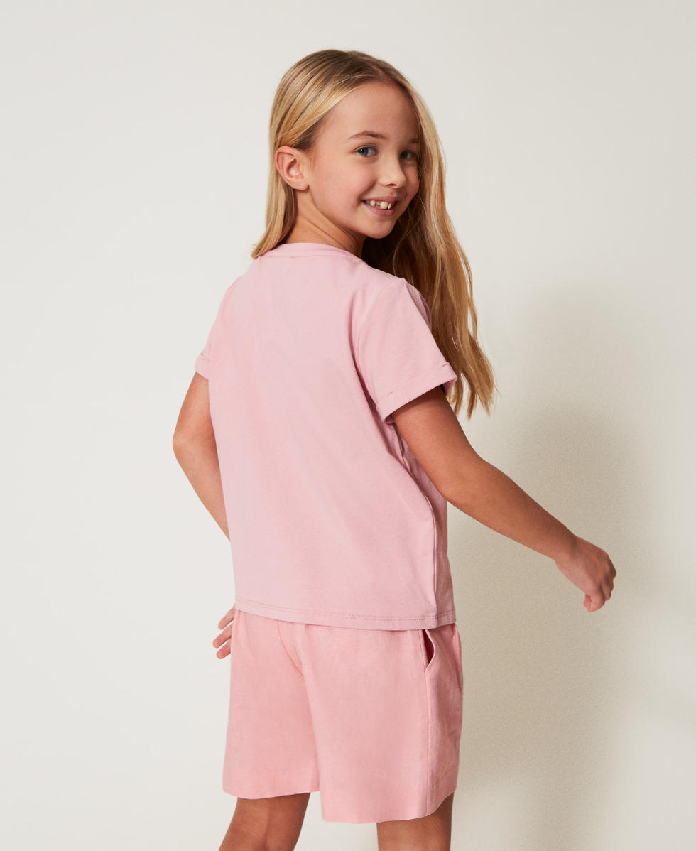 T-shirt avec logo en relief Sweet Rose Fille 251GJ2534_00533_03