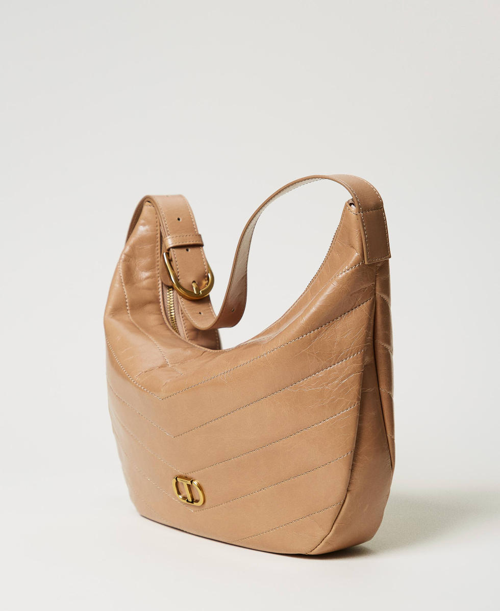 &lsquo;Madison&rsquo; leather hobo bag Rope Beige Woman 251TB7452_12145_02