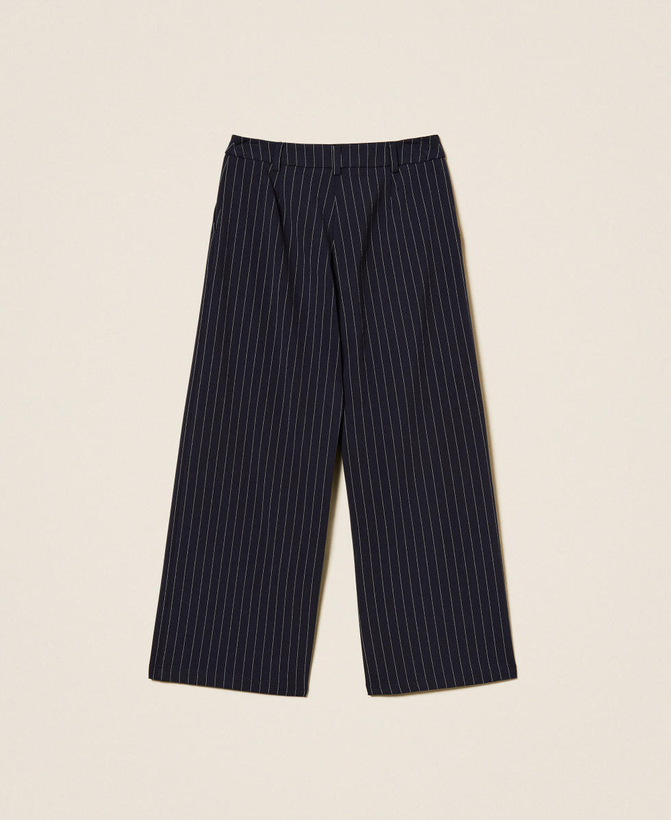 Pantal&oacute;n palazzo de rayas diplom&aacute;ticas Classic Blue / Raya Blanco Roto Ni&ntilde;a 252GJ2042_12713_S1