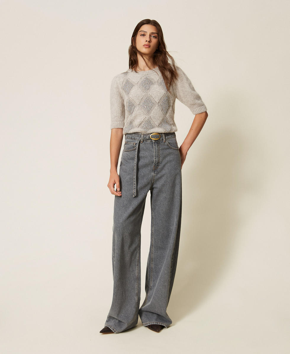 Five-pocket balloon jeans Grey Denim Woman 262TT2391_00574_01