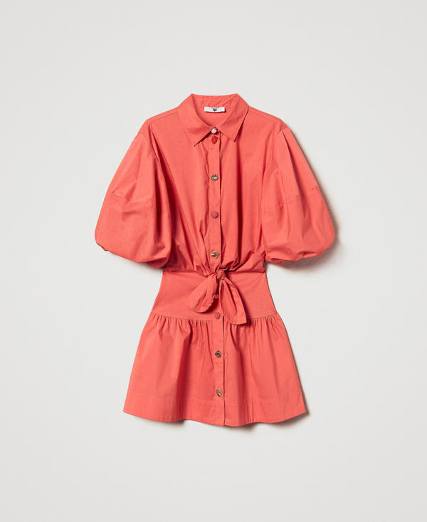 Short poplin shirt dress