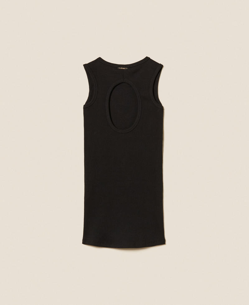 Robe courte c&ocirc;tel&eacute;e avec cabochons Noir Fille 261GJ2241_00006_S1