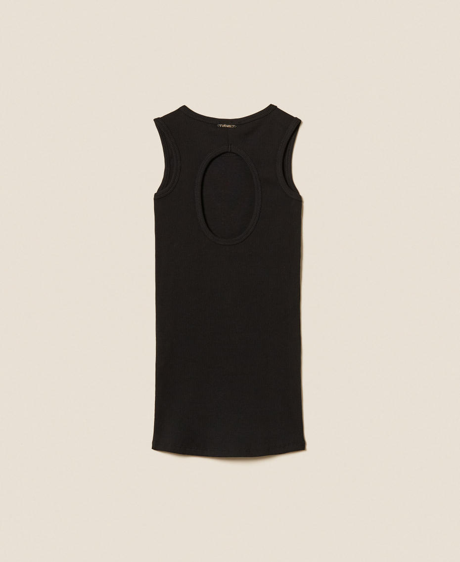 Robe courte c&ocirc;tel&eacute;e avec cabochons Noir Fille 261GJ2241_00006_S1