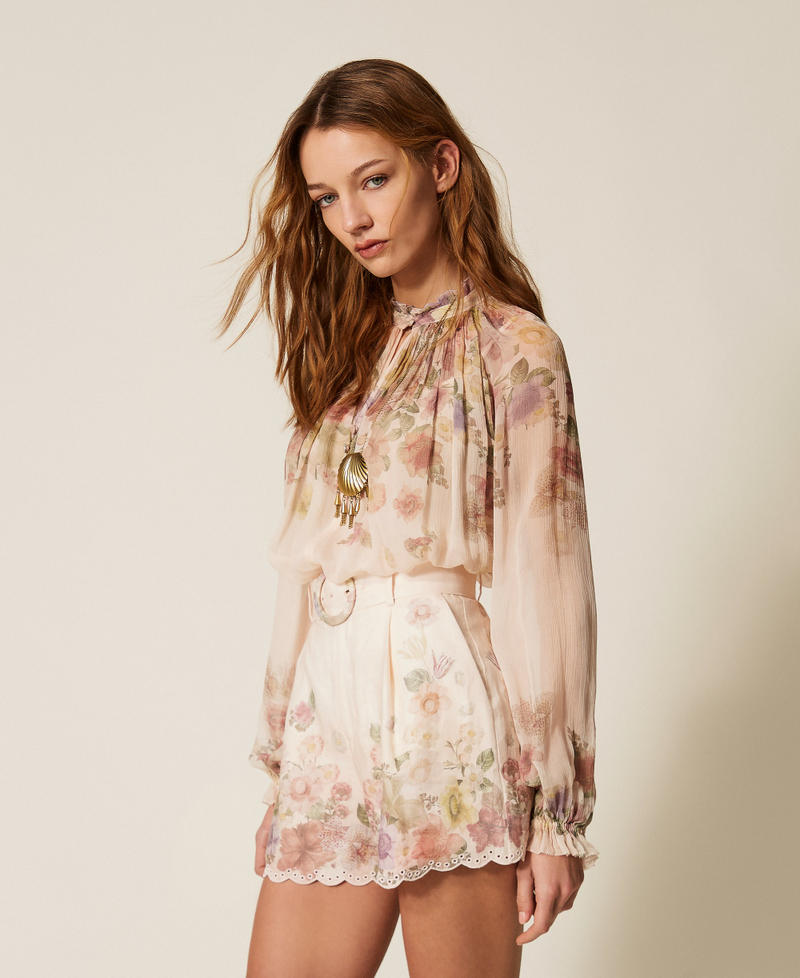 Floral cr&eacute;pon blouse Wildflowers Pastel Colour Print Woman 261TT2562_13588_02