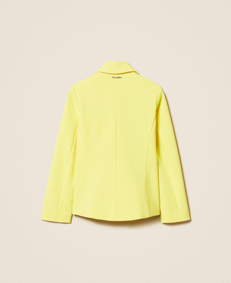 Cr&ecirc;pe and duchess blazer Limelight Yellow Girl 261GJ2Q55_06210_S1