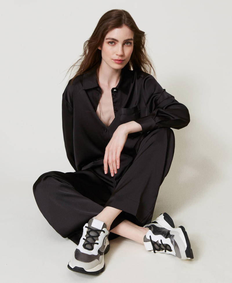 Sneakers running color block Silver Donna 242TGT18C_00995_S0