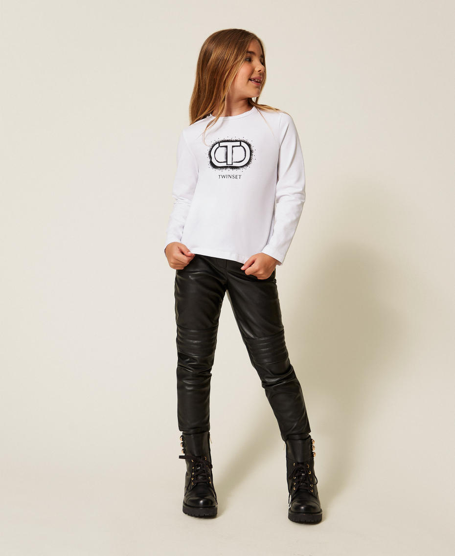 T-shirt with Oval T logo print Off White Girl 252GJ2320_00526_01
