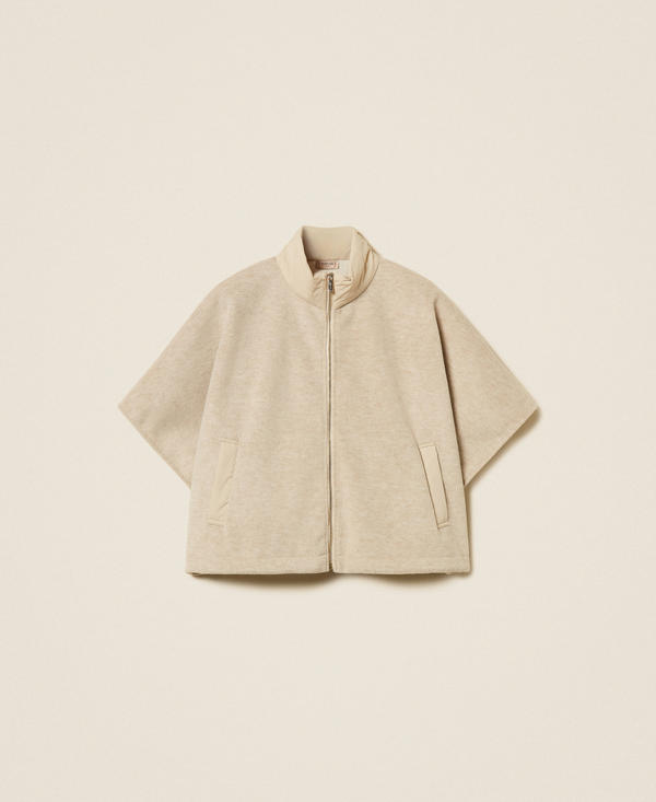 Poncho in panno con zip