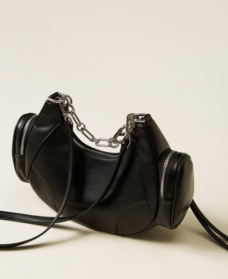Croissant bag with pockets Black Woman 252TD8180_00006_03