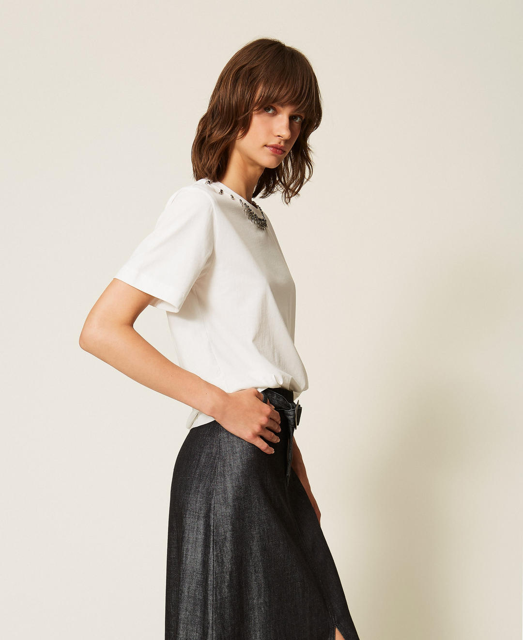 T-shirt slim avec broderie