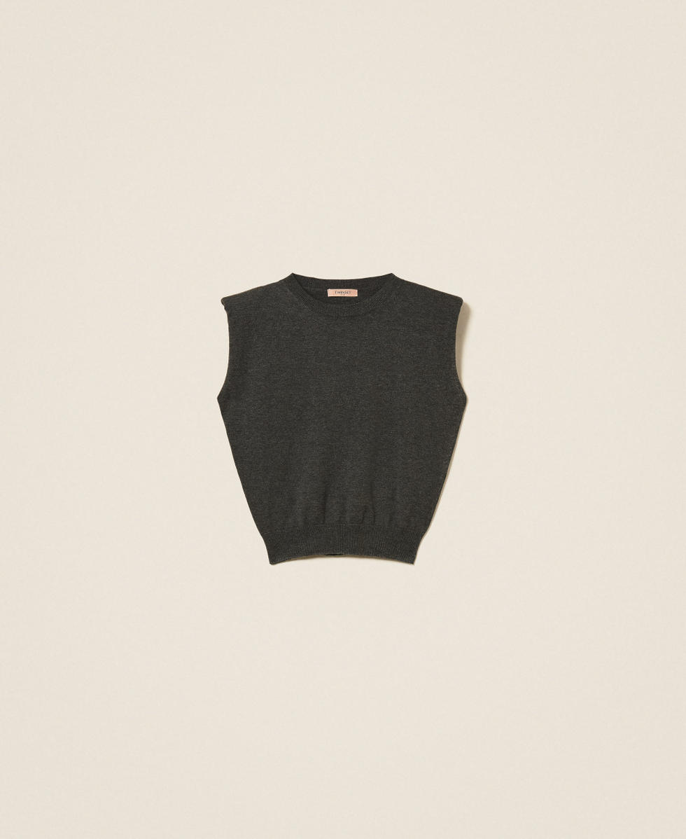 Top en maille avec mancherons