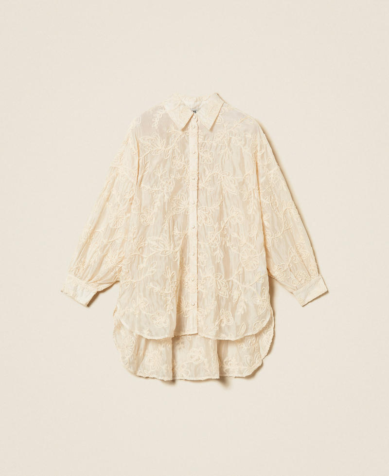 Muslin shirt with Cornely embroidery Parchment White Woman 261LB2UFF_00461_S0