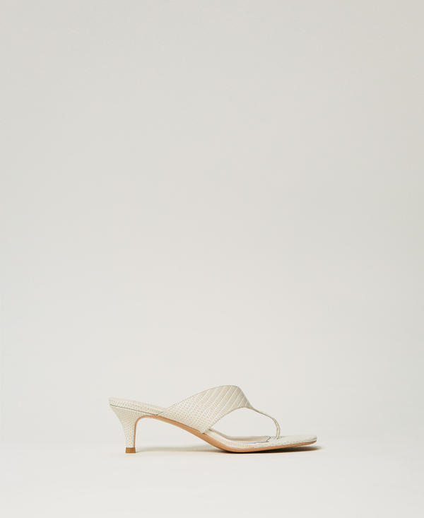 Leather thong mule sandals
