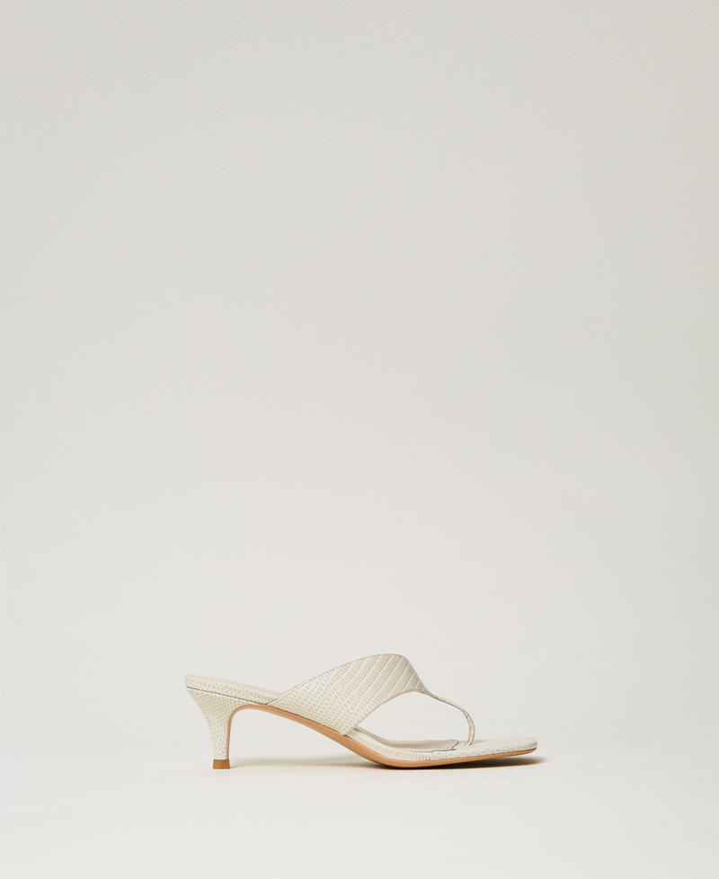 Sandales mules en cuir Serpent Sable Femme 251TGT172_12385_01